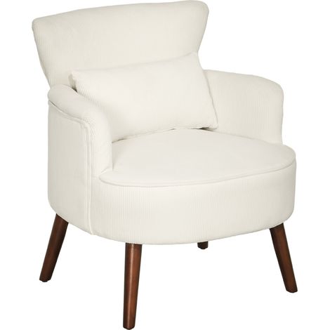 Poltrona imbottita con schienale, braccioli curvi e gambe in legno HOMVRA (1/5)