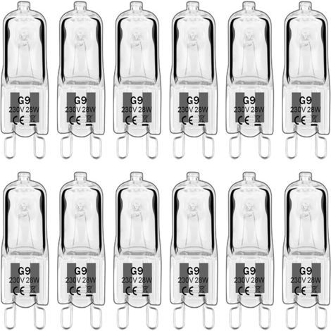 BUNTHAUS Ampoule LED G9,Ampoule Halogene G9 28W 230V, 350LM 2700K Blanc Chaud Dimmable, G9 Ampoules Capsule, pour Lustres, Lampes de Paysage, Appliques Murales, éclairage d'armoire, Lot de 10