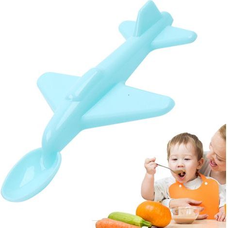 Cuillère amusante pour enfants, cuillère de dessin animé pour enfants, cuillère pour enfants en forme d'avion Cuillère de dessin animé en forme d'avion pour enfants, utilisation domestique (1/5)