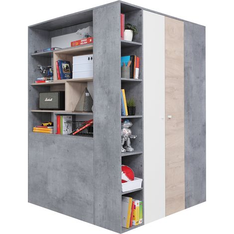 Begehbarer Kleiderschrank in Beton weiß Eiche SEATTLE-133 (1/5)
