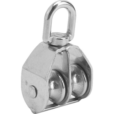 Poulie marine inox 316 double réa orientable charge lourde pour bateaux (1/5)