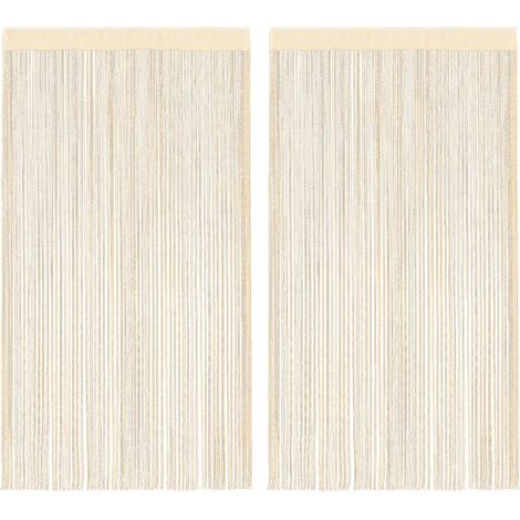 Fadenvorhänge 2 Stk. 140 x 250 cm Cremefarben