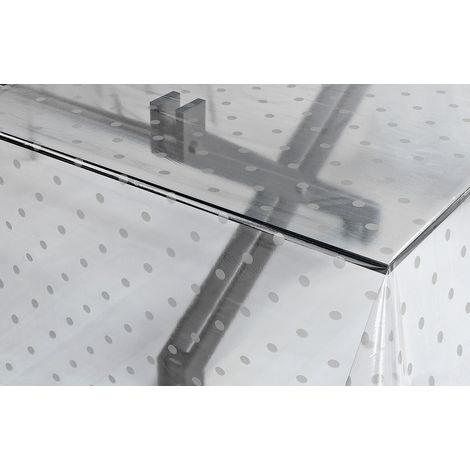 Tovaglia Trasparente Moderna Antimacchia Varie Misure Fantasie Plastificata PVC Copri Proteggi Tavolo su Misura MOD.Kristal Stampato (G) - 140x140 Cm