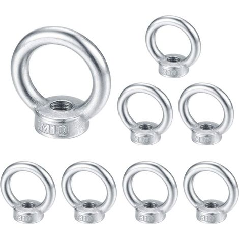 Dado ad occhiello M10, bullone ad occhiello con anello di sollevamento, dado ad occhiello in acciaio inossidabile 304, dadi con bullone ad occhiello - 8 pezzi