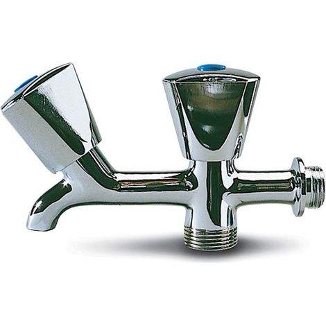 RUBINETTO CURVO DOPPIO LAVATRICE - 1/2-3/4''
