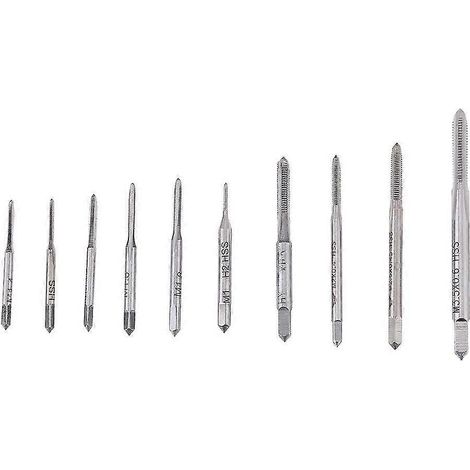 10 mini tarauds métriques pour machines à tarauder, tarauds manuels et mécaniques, filetage M1-M3,5 (1/5)