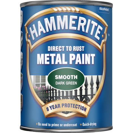 Hammerite Smooth Direct-to-Rust Metal Paint - 750ml Dark Green Finish (1/5)