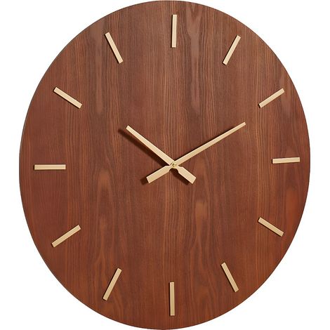 Grande orologio da parete D. 70 cm placcato in Legno di frassino Marrone - ARTURO