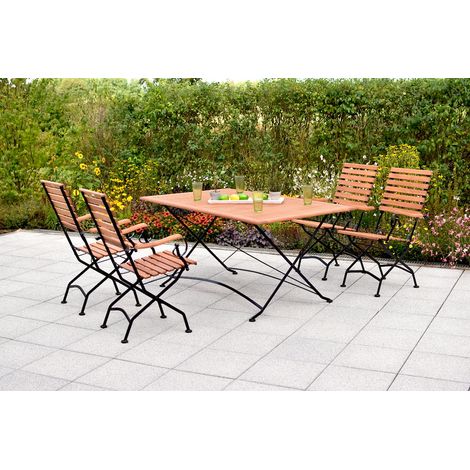 Schlossgarten Set 5tlg 4 Sessel Klapptisch 160x90cm