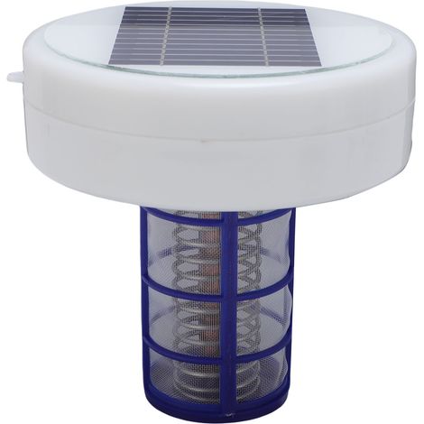 Ioniseur solaire pour piscine, appareil de nettoyage flottant en cuivre avec panneau solaire pour piscine et spa (1/5)