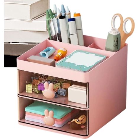 Organisateur de Bureau Porte-stylos Boîte de Rangement à Compartiments pour Support de Bureau pour Articles de Papeterie pour Bureau à Domicile Salle de Classe Dortoir École (1/5)