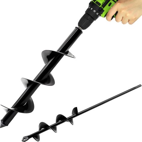 Tarière de jardin 4 cm et 8 cm, 2 pièces, mèche à spirale pour jardin, outil de plantation pratique, perce rapidement des trous pour les fleurs, les arbres et les arbustes (1/5)