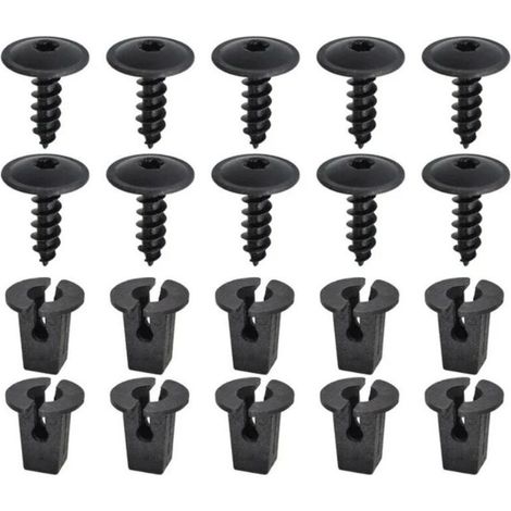 Ensemble de clips de fixation pour voiture, 20 Pièces Vis Tôle Pour Garde, Vis Ailes Sous Le Capot Du Moteur, Agrafes Carrosserie pour Pare-Chocs Porte de Voiture Fender Push Kit de Remplacement (1/5)