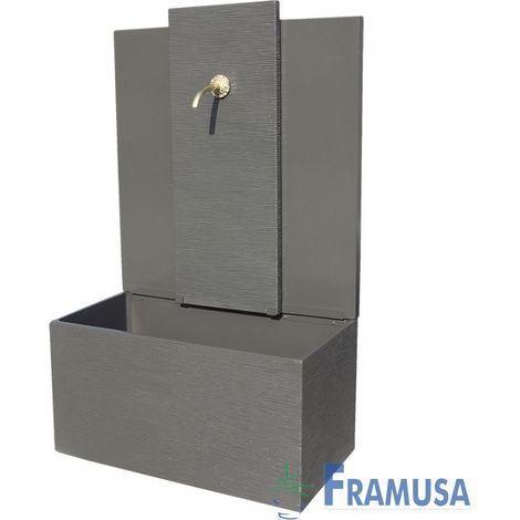 FUENTE DE PIEDRA ARTIFICIAL MURAL DE PARED KALPIS CARBON CON BOMBA PARA JARDIN (1/2)