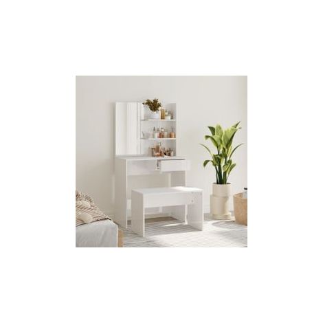 Ensemble de coiffeuse Blanc brillant 74,5x40x141 (1/5)