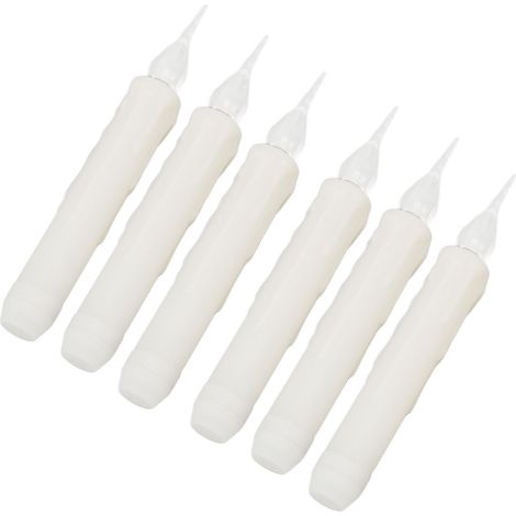 Lot de 6 bougies LED coniques sans fumée, réutilisables, à lumière chaude, pour fêtes, mariages et réunions de famille. (1/5)