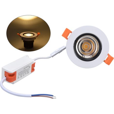 Luminaire encastré LED 7W blanc chaud 3000K angle réglable plafonnier pour couloir salon chambre 100-264V (1/5)