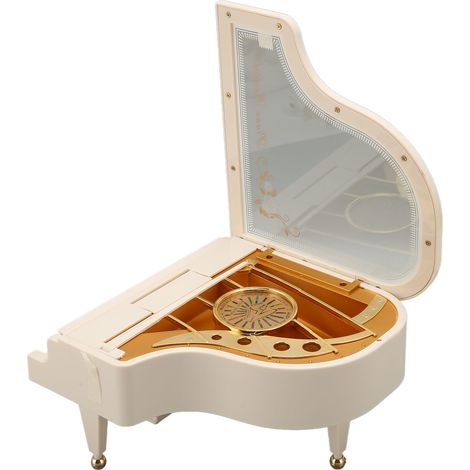 Boîte à musique piano avec figurine de danseuse, en ABS résistant, à piles, pour la décoration de la maison ou du bureau. (1/5)