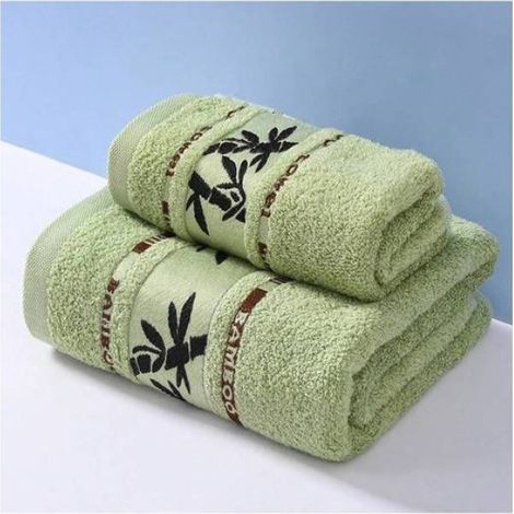 Lot 4 serviettes fibre bambou,séchage rapide,ultra-doux,salle bain,moderne motif spatial,rectangulaire 34x75cm. (1/4)