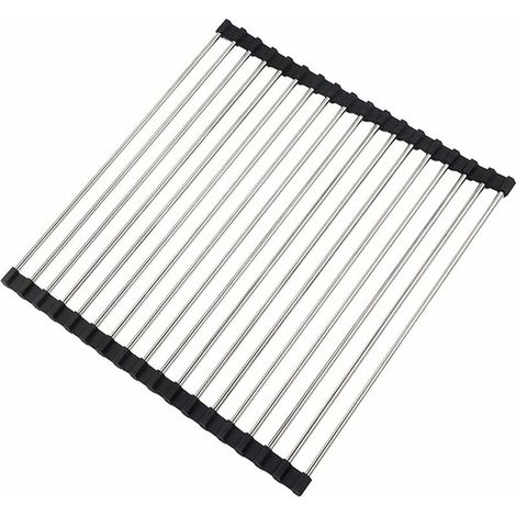 Egoutoire Vaisselle Cuisine, Egouttoir Vaisselle Pliable, Egoutoire Vaisselle Cuisine INOX, Égouttoir à Vaisselle de Comptoir pour Évier, Tapis Egouttoir Vaisselle, 43 x 35 cm (1/5)