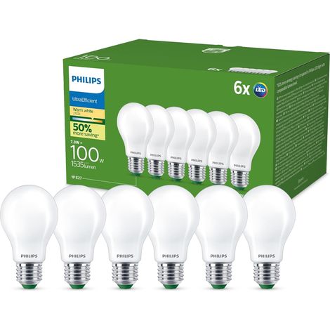 Ampoule LED A60, Culot E27, Pack de 6, Blanc Chaud (1/5)