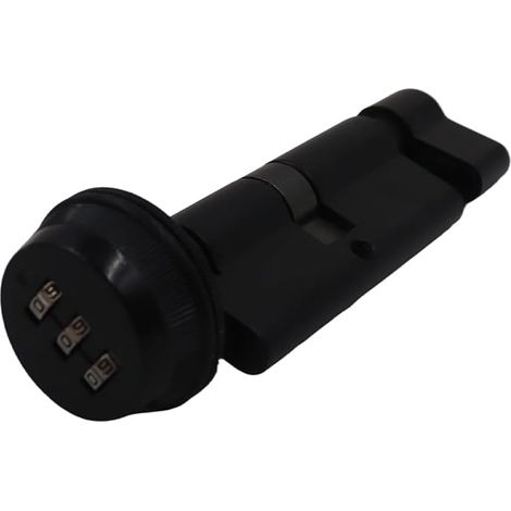 Serrure de porte à cylindre rotatif à pouce 70 mm serrure à came à combinaison pour portes composites en bois UPVC noir (1/3)