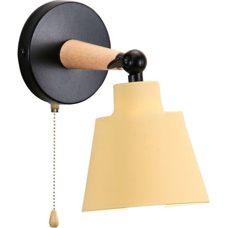 Applique Murale Moderne Jaune Applique Murale Rétro Minimaliste Lampe Murale D'Intérieur Nordique E27 (1/5)