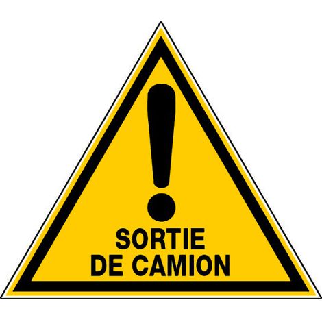 Panneau Danger sortie de camions - Rigide Triangle 300mm - 4200804