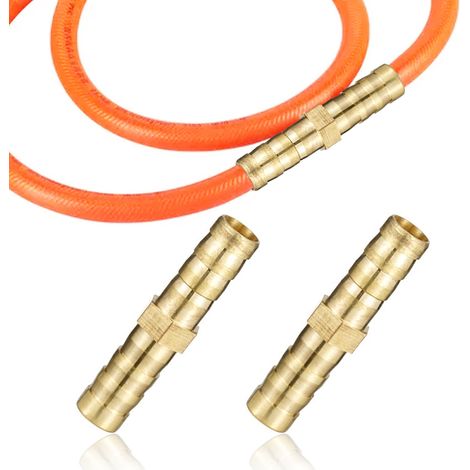 Lot de 3 Raccord droit, Laiton, Tête pagode, Pour GPL gaz eau, Tuyau arrosage industrie (1/5)