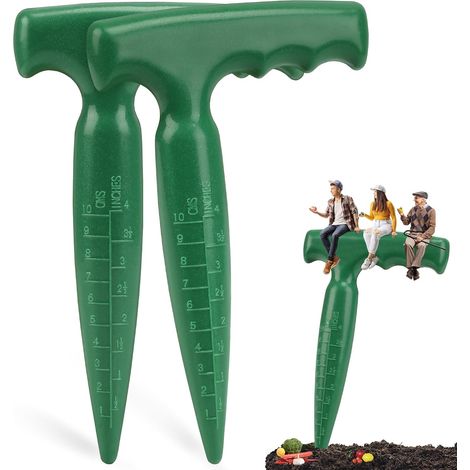 2pcs Outil Plantoir à Bulbes - Jardinière à Bulbe avec Échelle de Mesure pour Une Plantation Précise,Idéal Outil de Jardinage des Légumes et des Fleurs (Vert) (1/5)