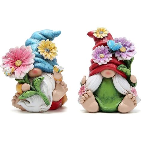 2er-Set Gartenzwerge, Frühling/Sommer-Stil, Tomte, Elf, Herbst, Geschenk, schwedische Figur, Zwerg, Tischdekoration, Wohnaccessoires (1/5)