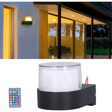 Applique murale LED 5W en acrylique avec télécommande RGB, idéale pour le salon, la chambre, la table de chevet, l'extérieur (étanche), les murs extérieurs, les couloirs d'hôtel et les cours. (1/5)