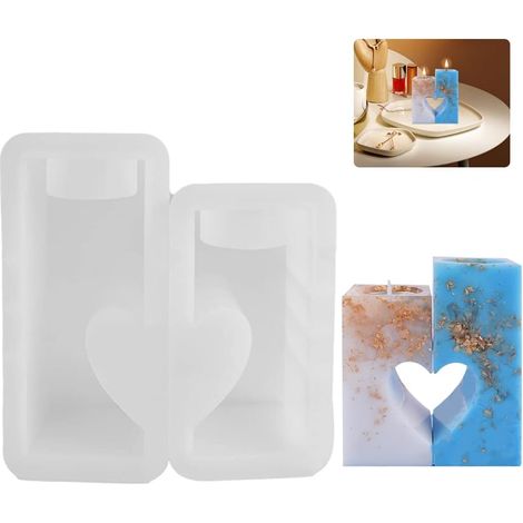 2 Pcs Bougeoir Moule Silicone,Moules en Silicone, Resin Candle Holder Moule Epoxy Chandelier en Cristal (1/5)