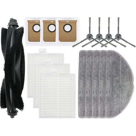 Kit 16 accessoires Eufy L60 Hybrid/SES/L50: 3 HEPA, 1 rouleau, 4 latérales, 5 serpillières, 3 sacs (1/5)