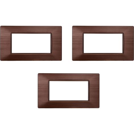 gloca Placche Plastica Satinata Compatibili Plana (3 Pezzi Bronzo, 4 Posti) (1/4)