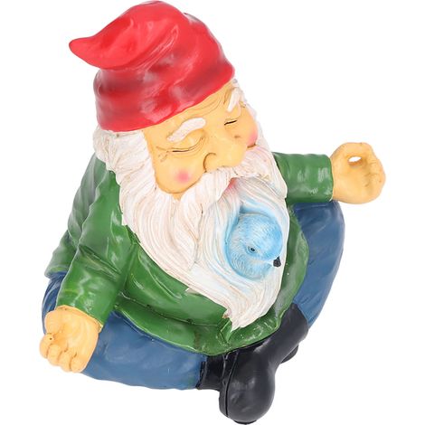 Nain méditant décoratif en résine, fait main, gnome zen pour jardin, terrasse ou cour