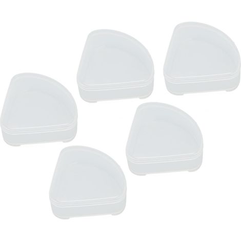 Boîte de rangement pour houppettes (lot de 5), portable, transparente, triangulaire, pour capsules de maquillage (1/5)