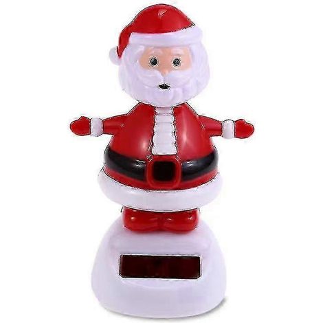 Poupée à bascule solaire créative secouant la tête - Décoration de voiture - Cadeau de Noël (Père Noël sur fond blanc) (1/5)