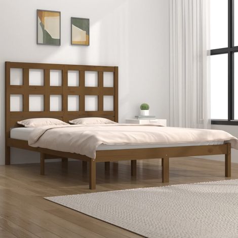 vidaXL Giroletto ambra in Legno Massello di Pino 200x200 cm (1/5)
