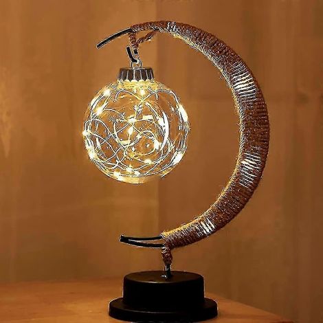 Dekorative Halbmond-Stehlampe, LED-Nachtlicht mit Galaxienmuster, dekorative Hängelampe für Ramadan und besondere Feiertage (1/5)