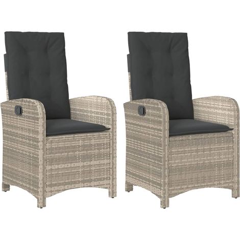Maison Exclusive - Gartensessel mit Kissen 2 Stk. Verstellbar Hel