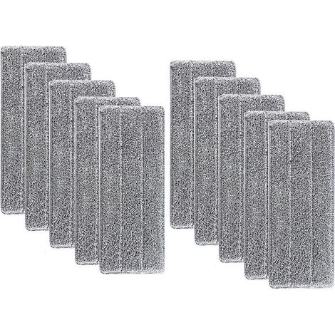 10 pièces Serpillères en Microfibre pour Balai Lave-Sol Housse de Nettoyage de Rechange Vadrouille La Tête de Ménage de Vadrouille pour Balai Plat Nettoyage en Microfibre/Lingettes de Nettoyage 33x12m (1/5)