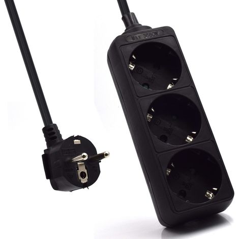 Ewent EW3959 prolunghe e multiple 1,5 m 3 presa(e) AC Interno Nero (1/5)