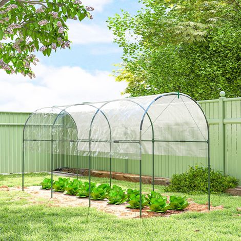 Serre de jardin serre à tomates 4 arceaux en acier bâche en PVC 4 x 1,2 x 1,7 m vert (1/5)