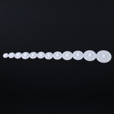 Ensemble de 12 engrenages en plastique pour robots, voitures jouets et bricolage automobile - kit de roues dentées pour moteur de jouet DIY. (1/5)
