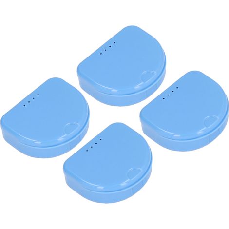 Boîte de rangement compacte pour prothèses dentaires (12 pièces) en plastique, comprenant des dents et des appareils orthodontiques. (1/5)