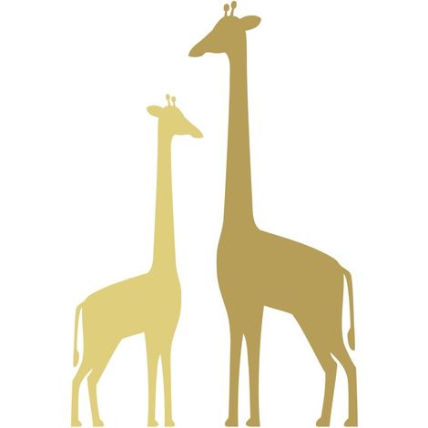 papier peint panoramique girafes jaune ocre - ESTAhome (1/5)
