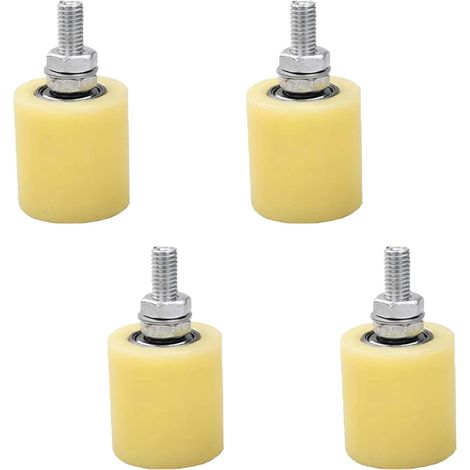 Lot de 4 rouleaux de guidage en nylon pour porte électrique, portail coulissant, clôture (40 x 70 mm) (1/5)