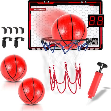 SWANEW Set da basket Canestro da Basket con 3 Palloni Tabellone da Parete Canestro Classico gioco (1/5)