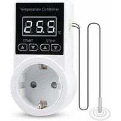 Thermostat Digital Temperature Controller Sockets,Heating Thermostat with NTC Probe (1/5)